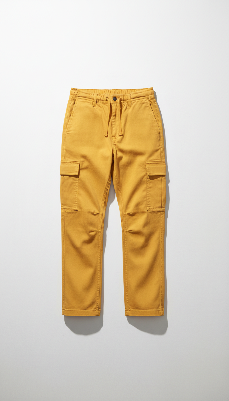 Pantaloni cargo giallo sole